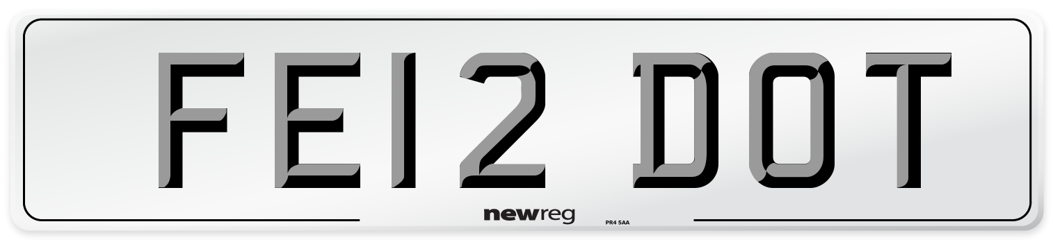 FE12 DOT Number Plate from New Reg